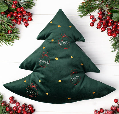 Personalised Christmas cushion * Christmas keepsake family gift * Christmas tree cushion with family names * Christmas gift for mom nana dad