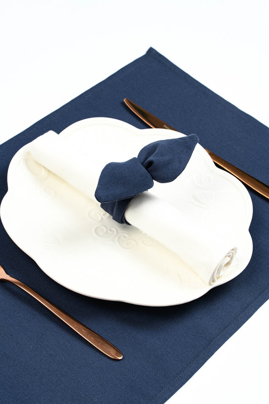 Naby blue napkin ring, Fabric cloth holder, Blue linen napkin decorations, Handmade blue wedding table décor