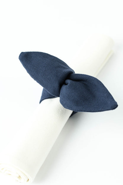 Naby blue napkin ring, Fabric cloth holder, Blue linen napkin decorations, Handmade blue wedding table décor