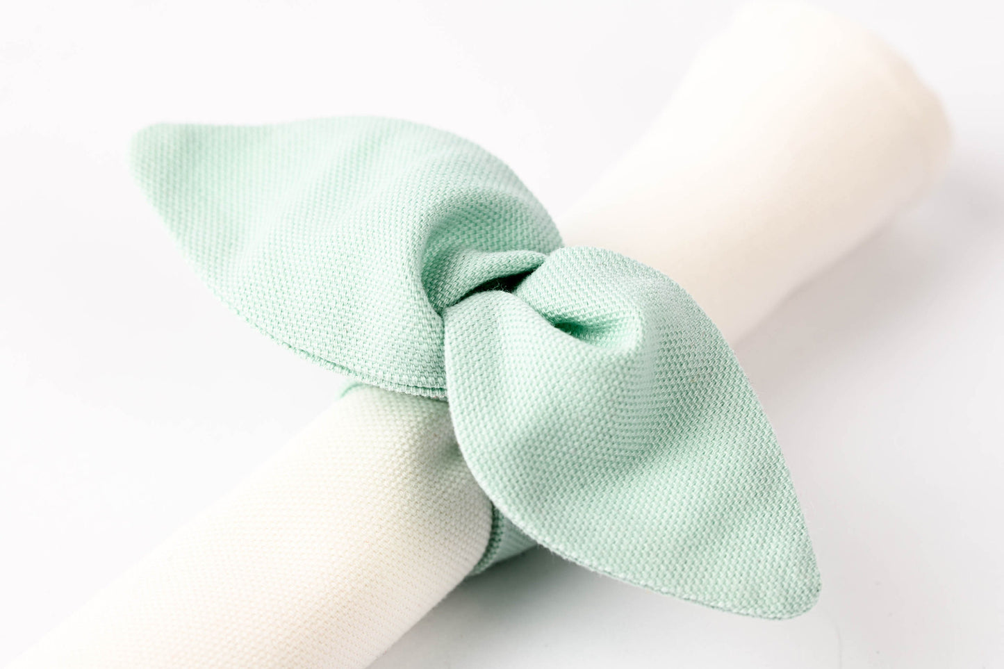 Pale teal reusable napkin ring, Light teal fabric cloth holder, Adjustable mint cotton napkin ring, Teal wedding table decorations