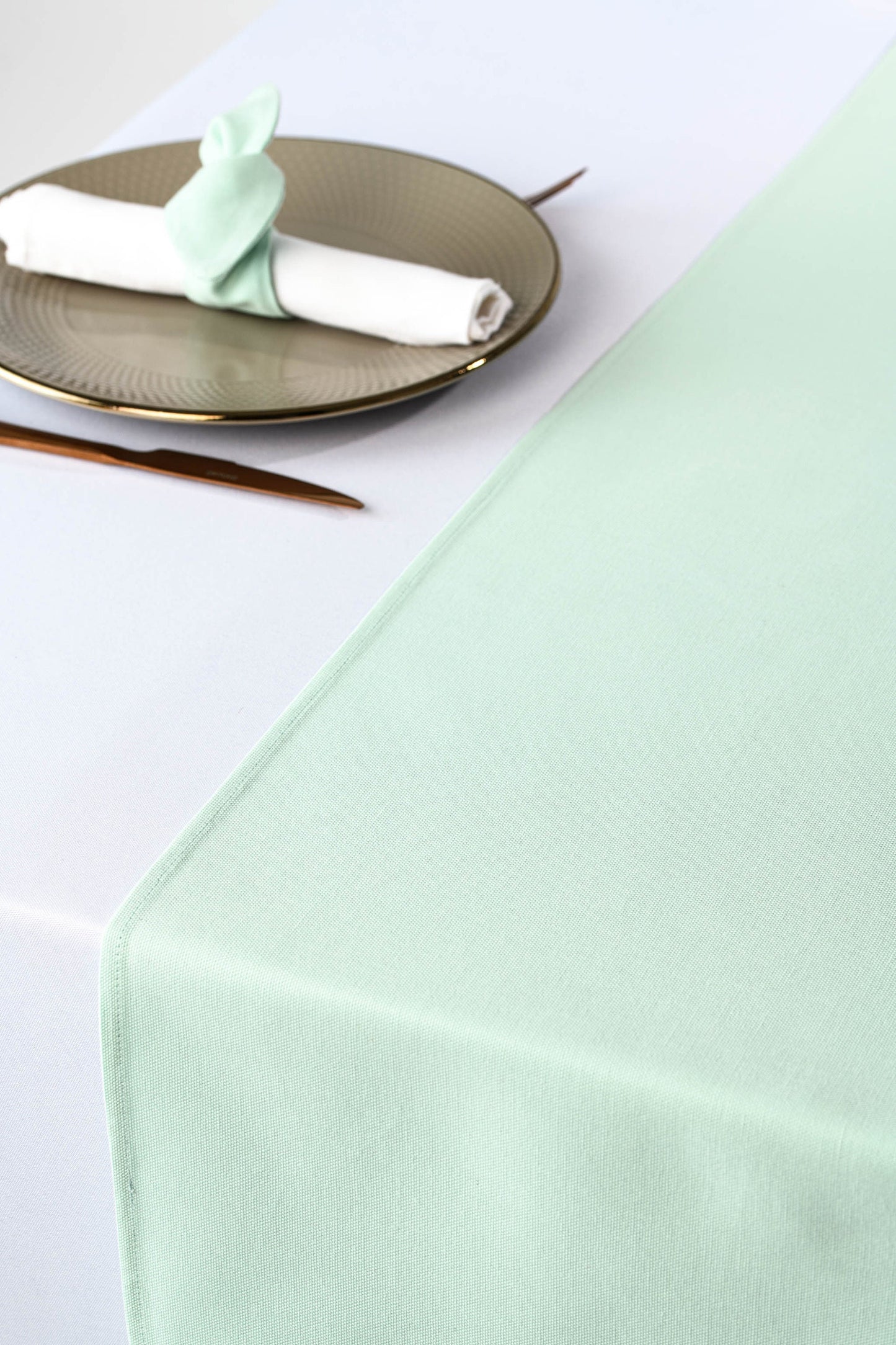 Pale teal reusable napkin ring, Light teal fabric cloth holder, Adjustable mint cotton napkin ring, Teal wedding table decorations