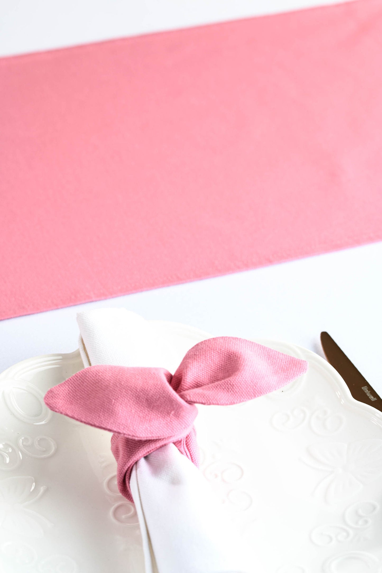 Pink napkin ring, Fabric pastel pink cloth holder, Pink wedding napkin decorations