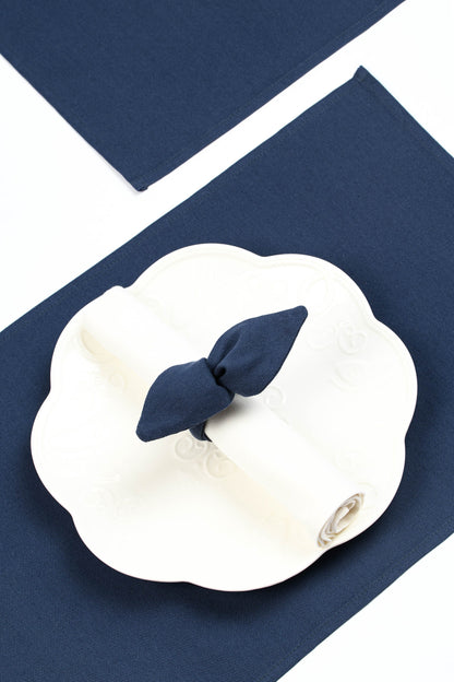 Navy blue linen placemats, Dark blue table topper, Blue linen table cover,  Dinner placemats, Blue linen table decoration, Navy blue wedding