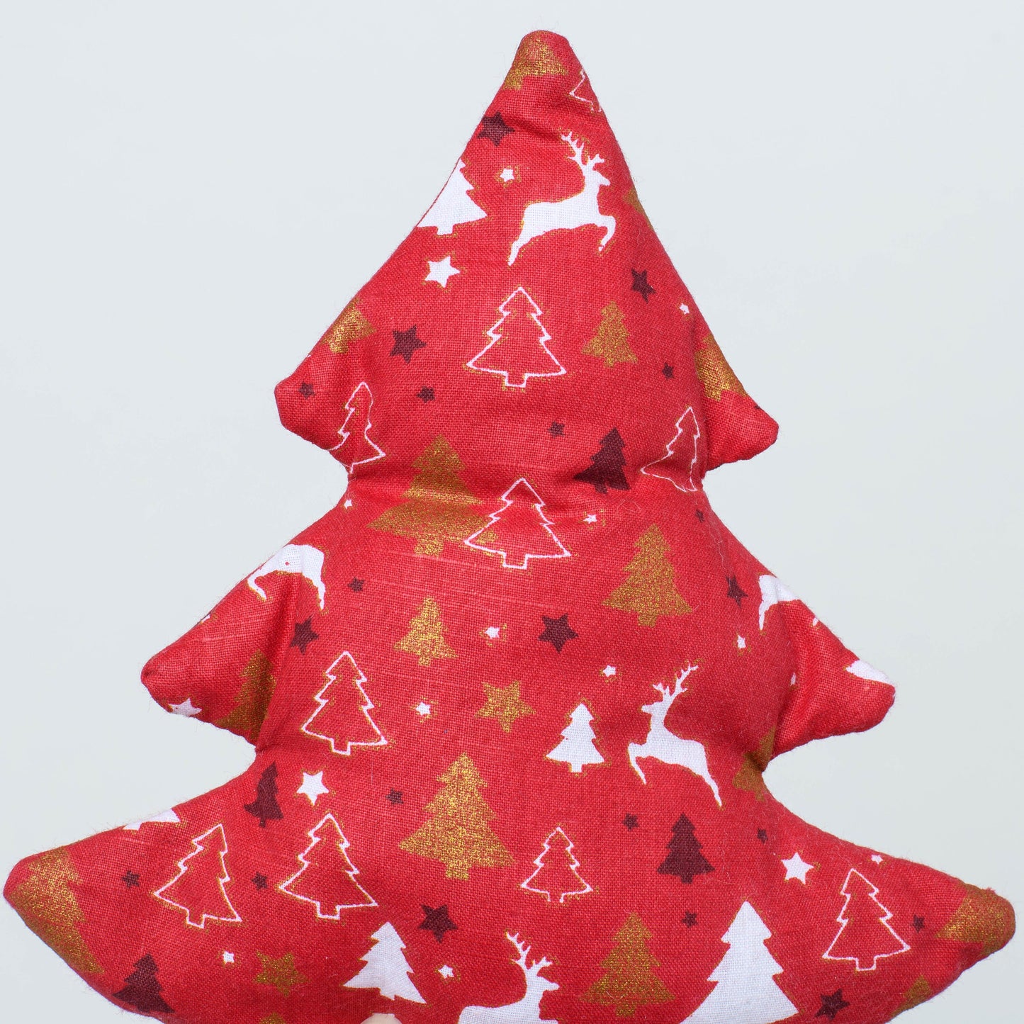 Red Christmas tree set of 3,  Decorative fabric freestanding Xmas trees, Christmas table decorations