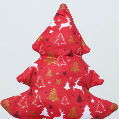 Red Christmas tree set of 3,  Decorative fabric freestanding Xmas trees, Christmas table decorations