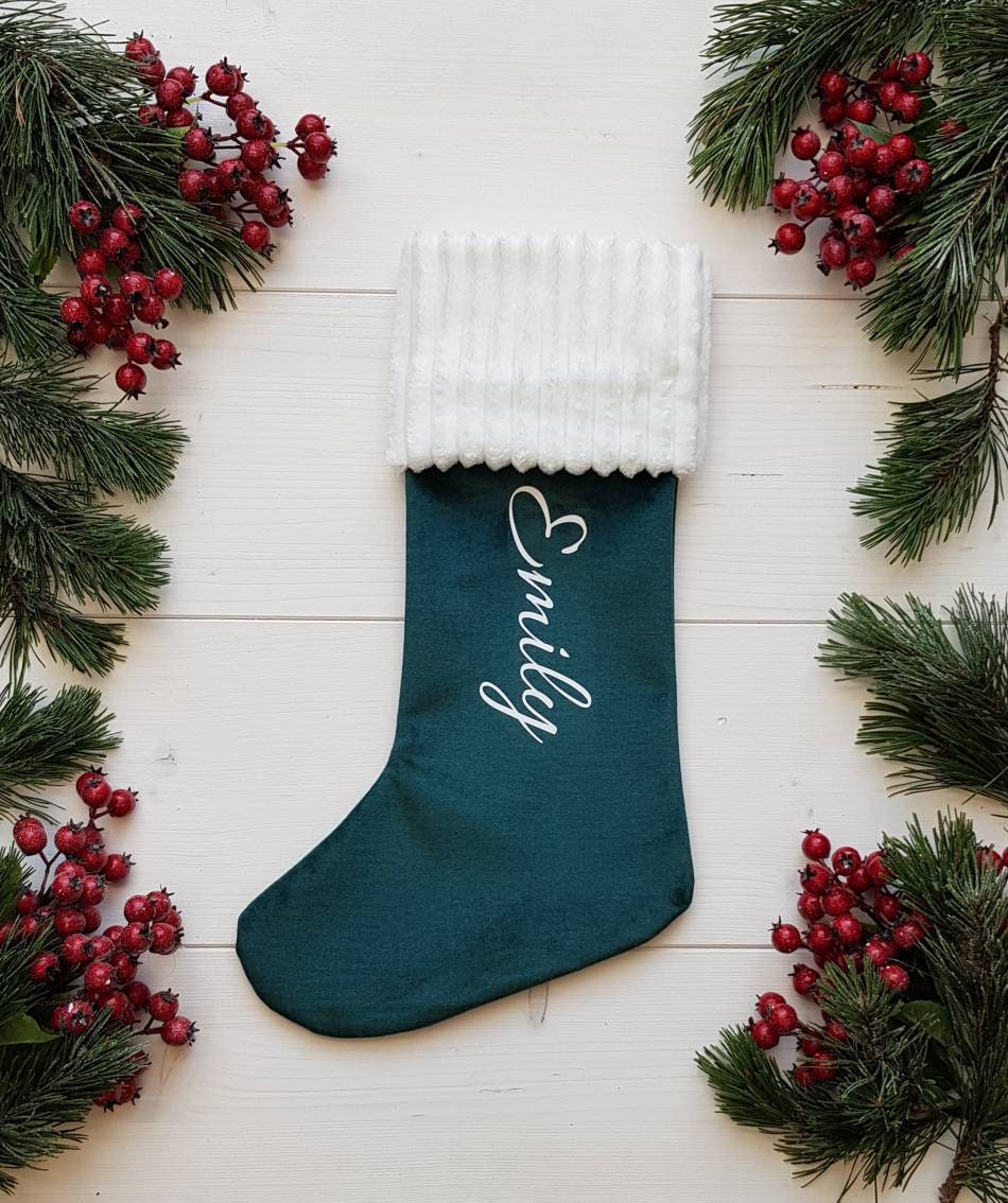 Christmas stocking personalised * Dusty pink stocking * Fireplace hanging stocking * Stocking with name * Pink Grey Green Blue stocking