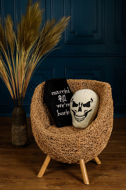 Skull shaped pillow, Halloween sofa decorations, Gothic cushion