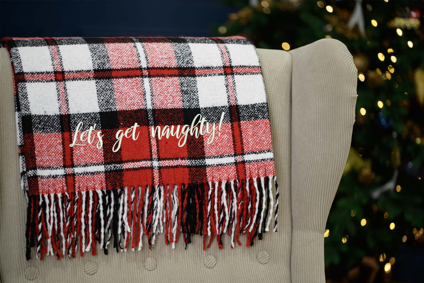 Custom Christmas throw with names * Christmas couple blanket * Personalized red Christmas blanket