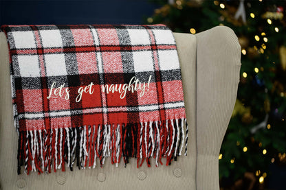 Custom Christmas throw with names * Christmas couple blanket * Personalized red Christmas blanket