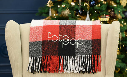 Christmas blanket with logo, Custom corporate Christmas blanket, Personalized business gift, Employee Appreciation Christmas Gift