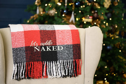Custom Christmas throw with names * Christmas couple blanket * Personalized red Christmas blanket