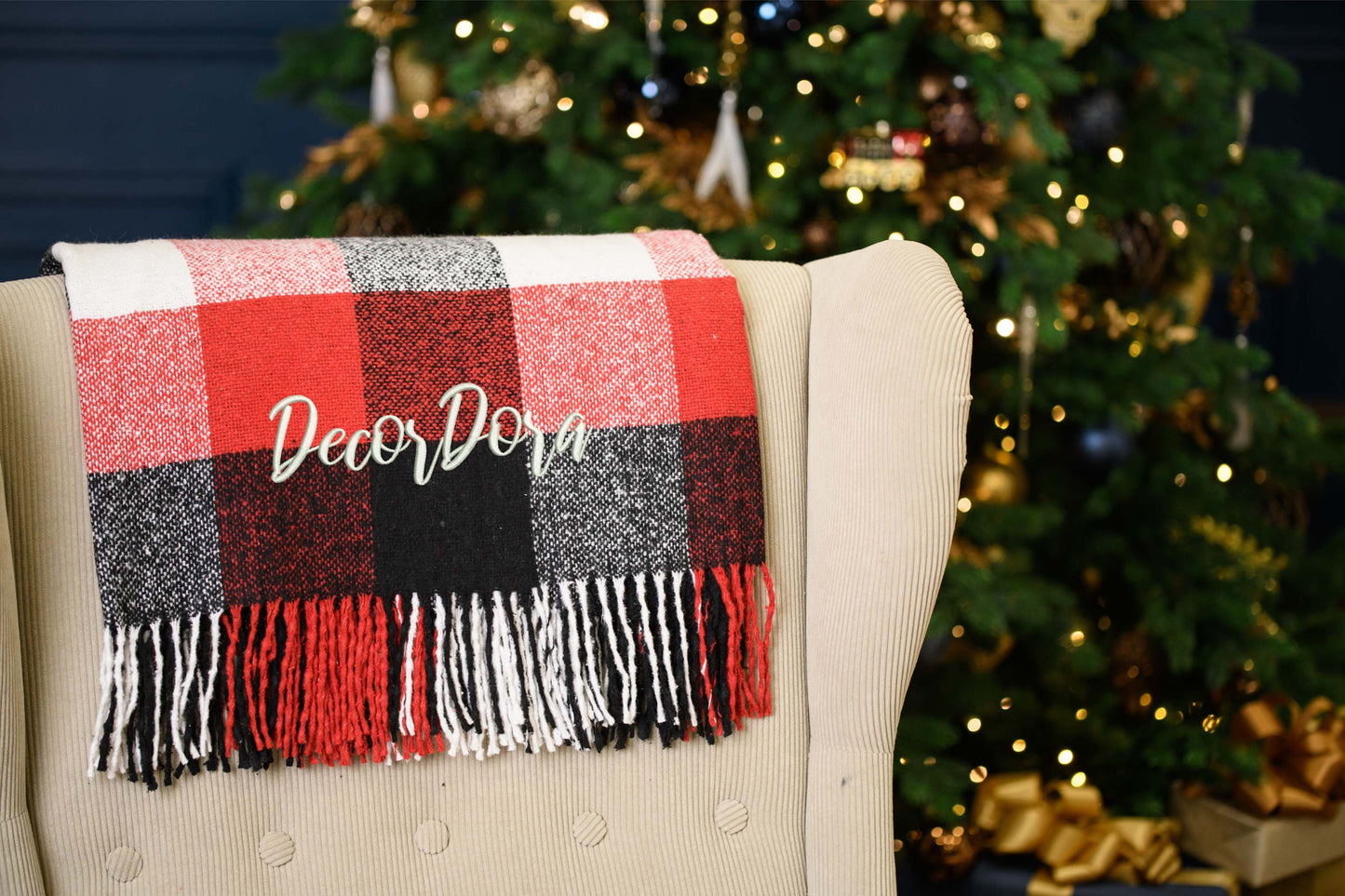Christmas blanket with logo, Custom corporate Christmas blanket, Personalized business gift, Employee Appreciation Christmas Gift