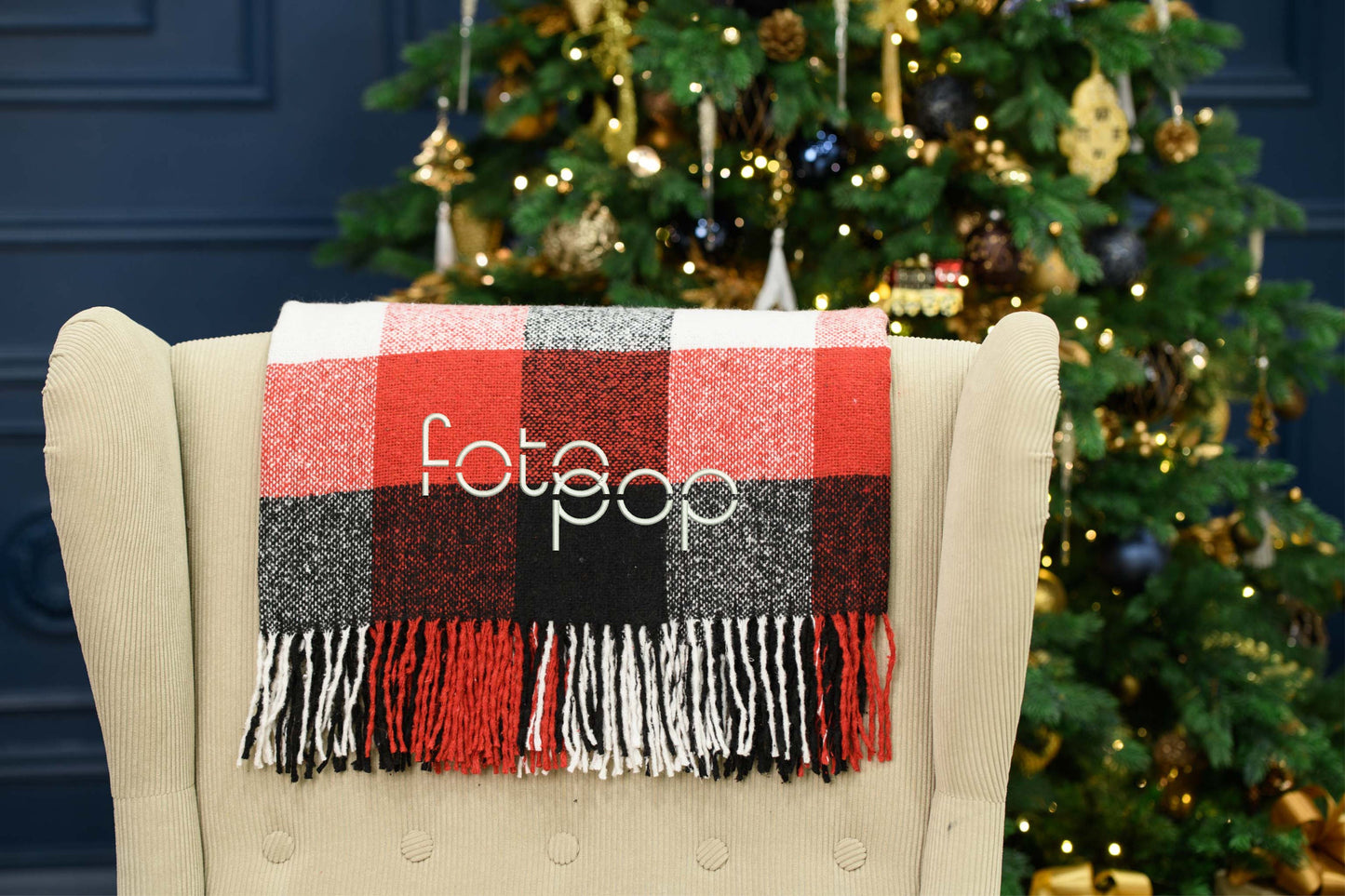 Christmas blanket with logo, Custom corporate Christmas blanket, Personalized business gift, Employee Appreciation Christmas Gift