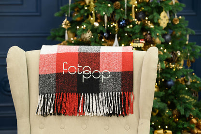 Christmas blanket with logo, Custom corporate Christmas blanket, Personalized business gift, Employee Appreciation Christmas Gift