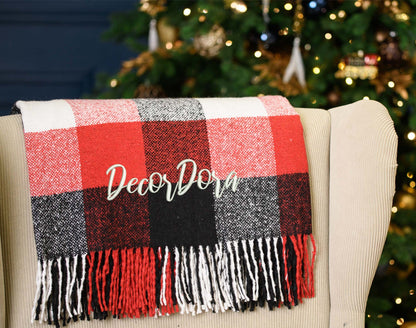 Christmas blanket with logo, Custom corporate Christmas blanket, Personalized business gift, Employee Appreciation Christmas Gift