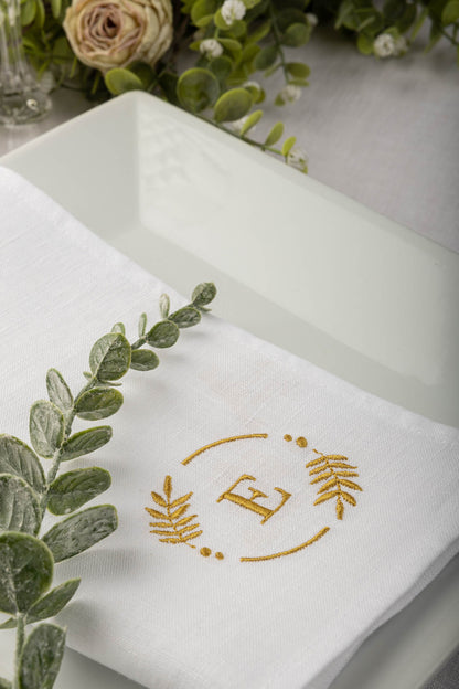 Letter embroidered napkin