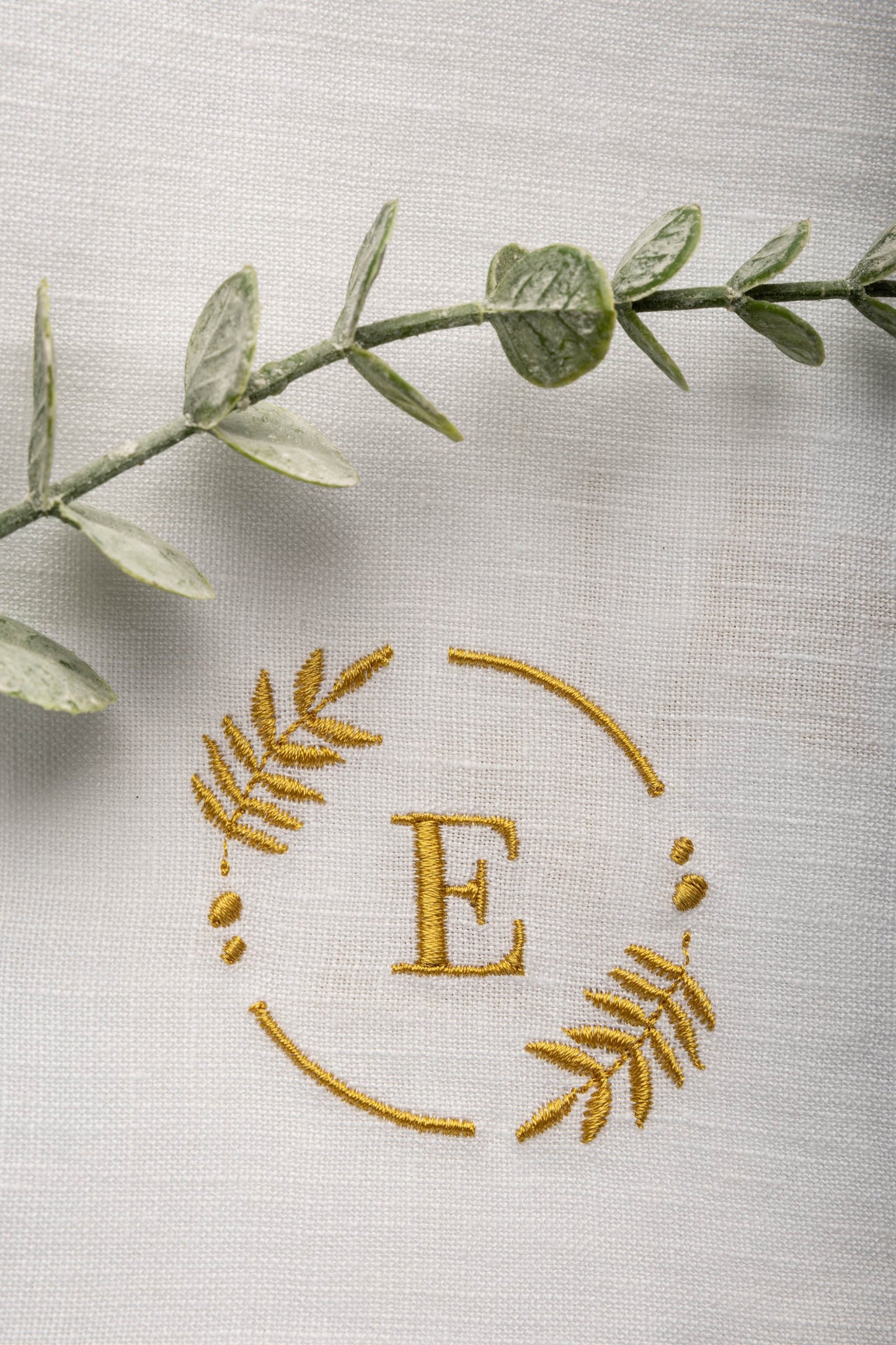 Letter embroidered napkin