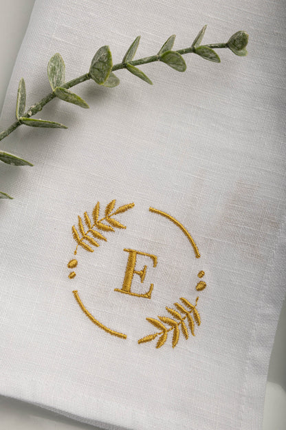 Letter embroidered napkin