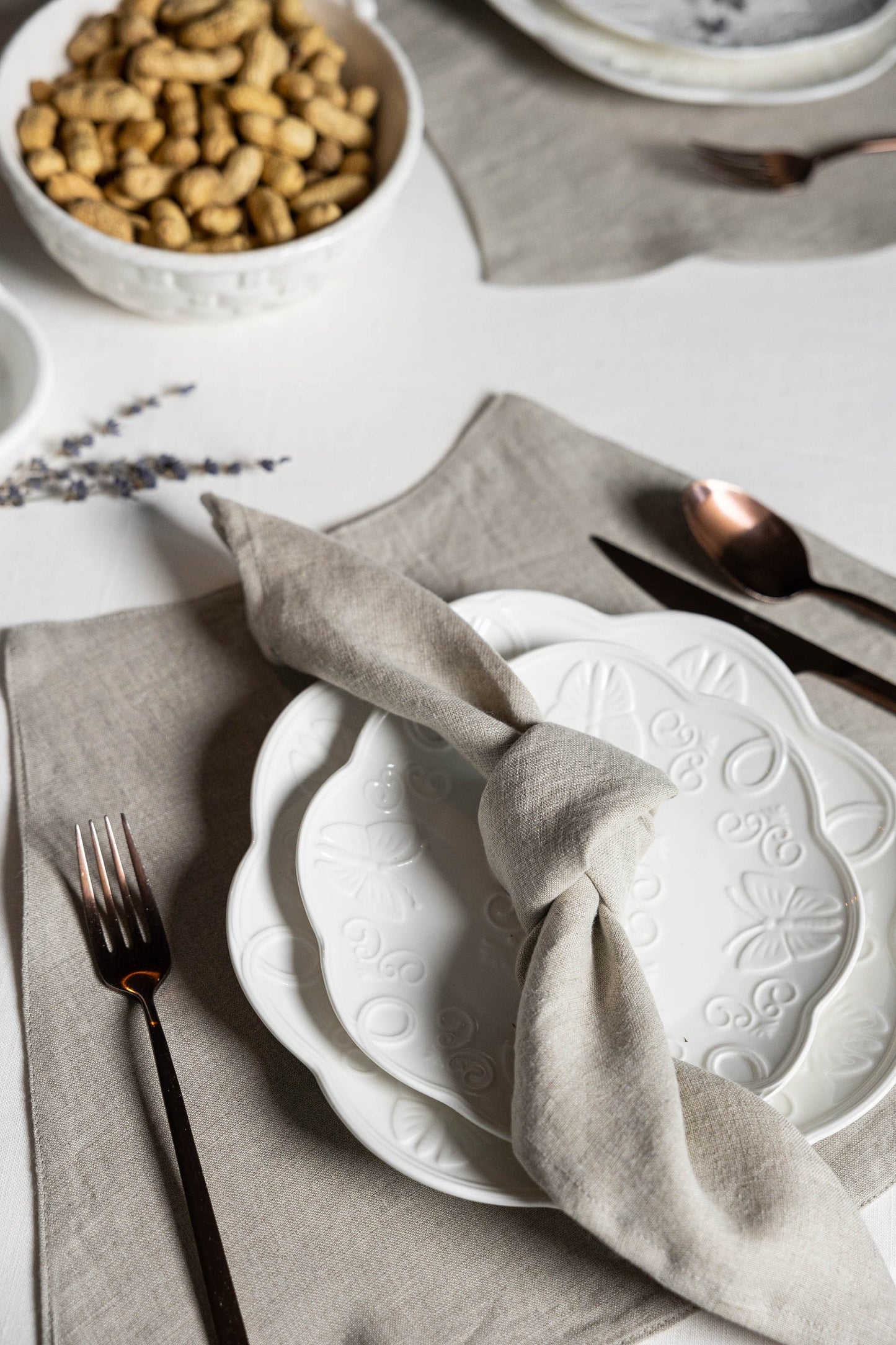 Natural linen napkins